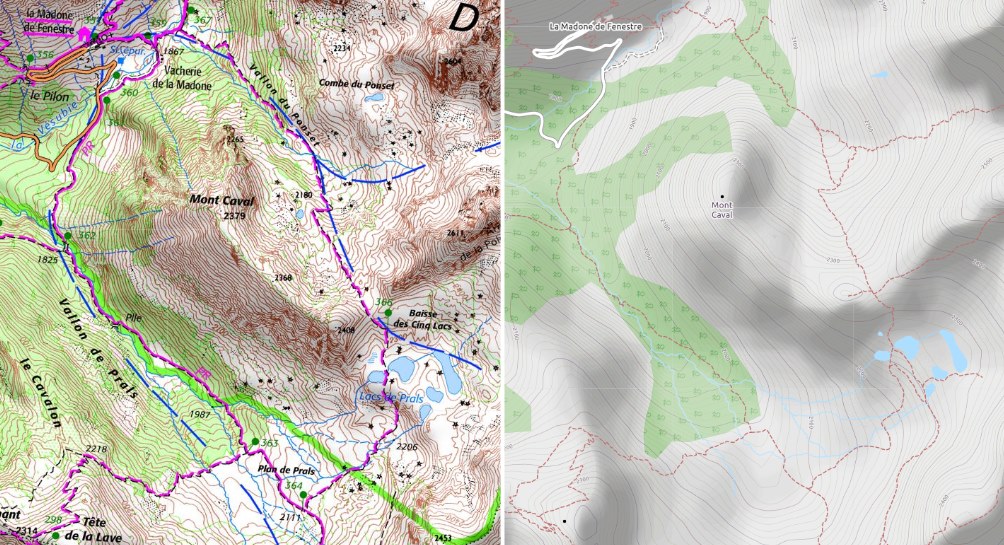 Cartographie du Tour du Mont Caval