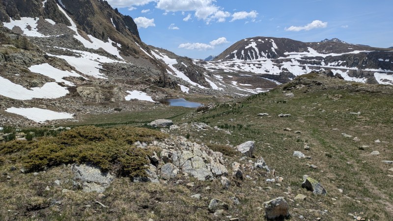 La Col de la Lombarde vu du sentier