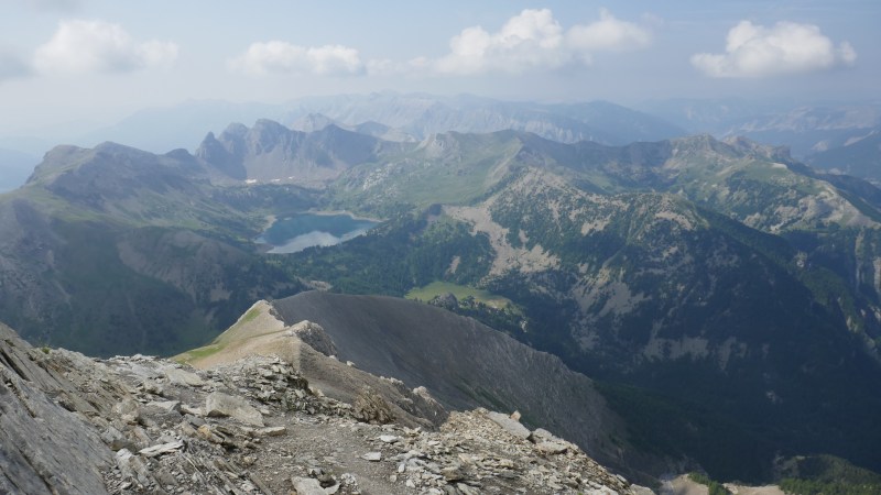 From the summit of Mont Pelat towards the Lac d'Allos